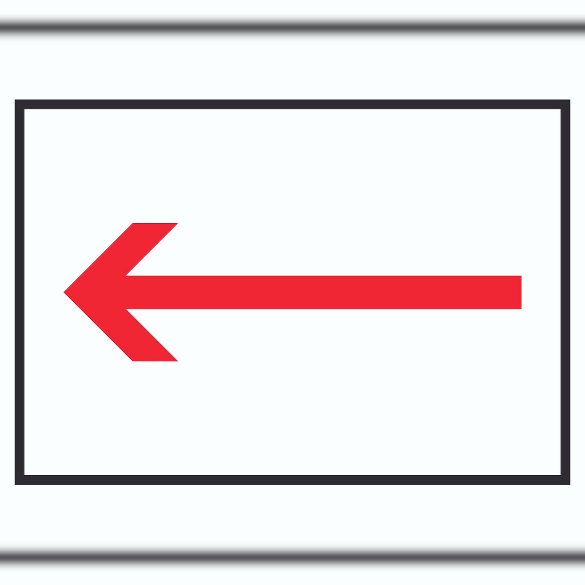 Richtungspfeil links Schild waagerecht rot weiss schwarz Pfeil A0 (841x1189mm) Image