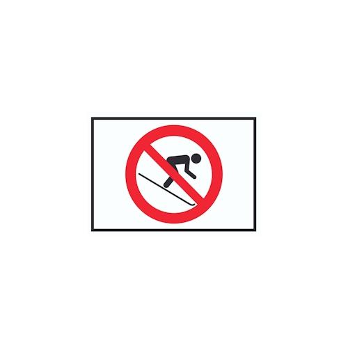 Ski fahren verboten! Symbol Schild A1 Rückseite selbstklebend
