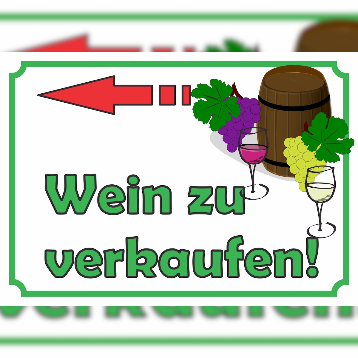 Wein zu verkaufen links Schild A1 (594x841mm) Image