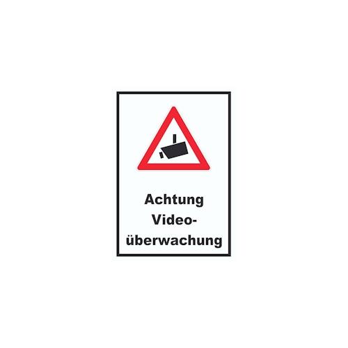Achtung Videoüberwachung Schild A0 Rückseite selbstklebend