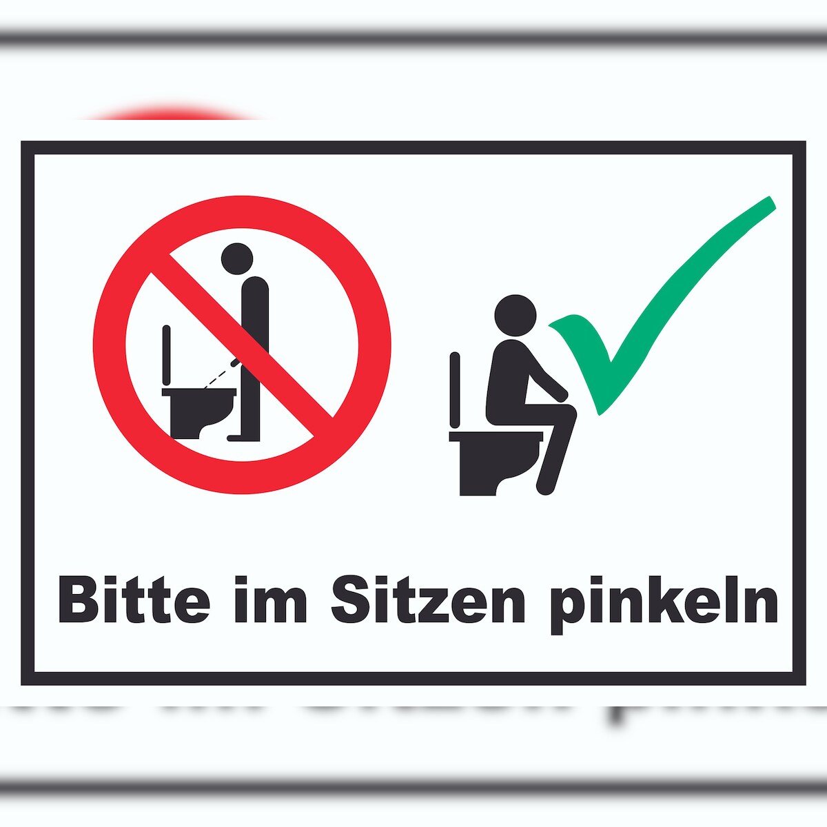 Bitte im Sitzen pinkeln Schild A0 (841x1189mm) Image