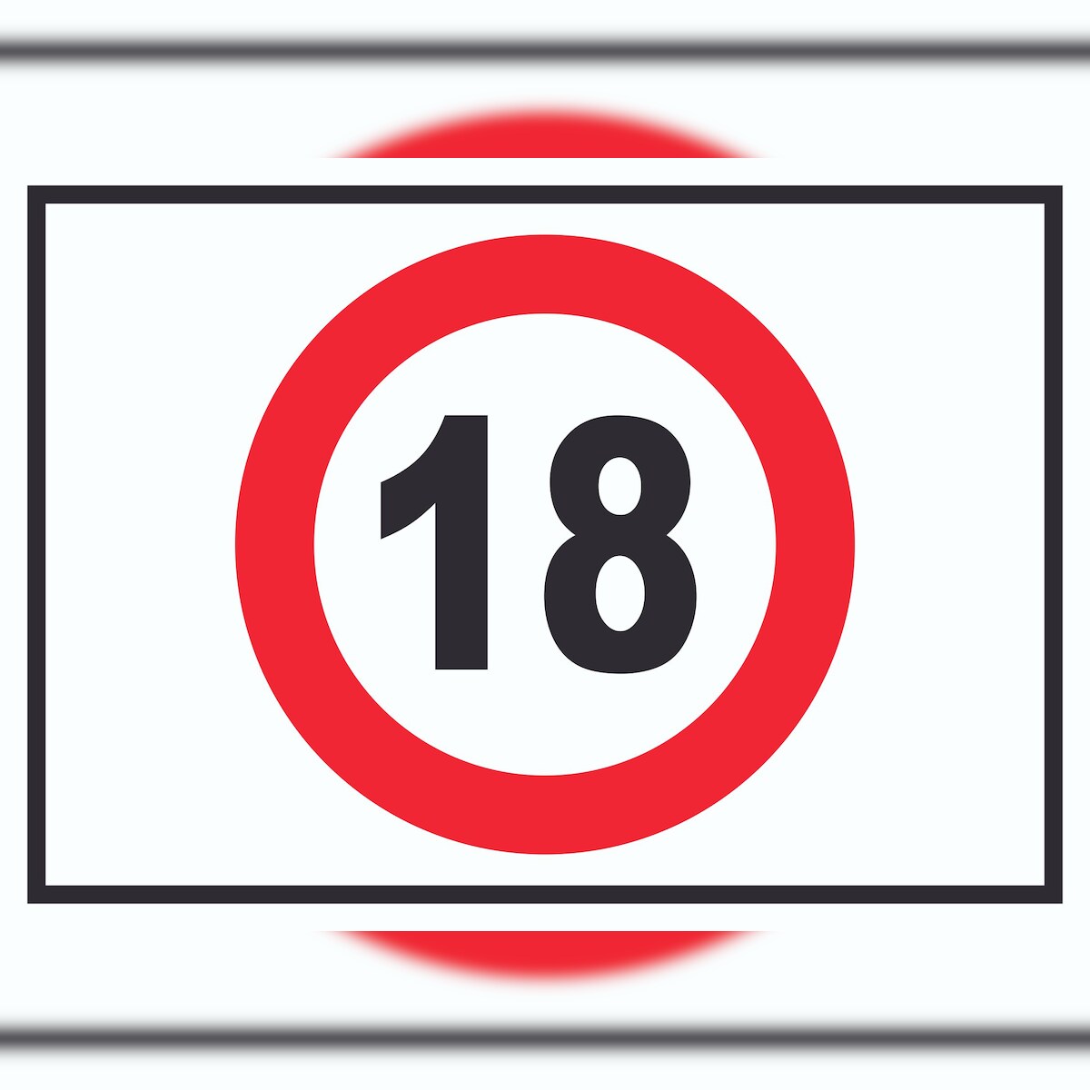 Zutritt ab 18 Jahre Symbol Schild A0 Rückseite selbstklebend Image