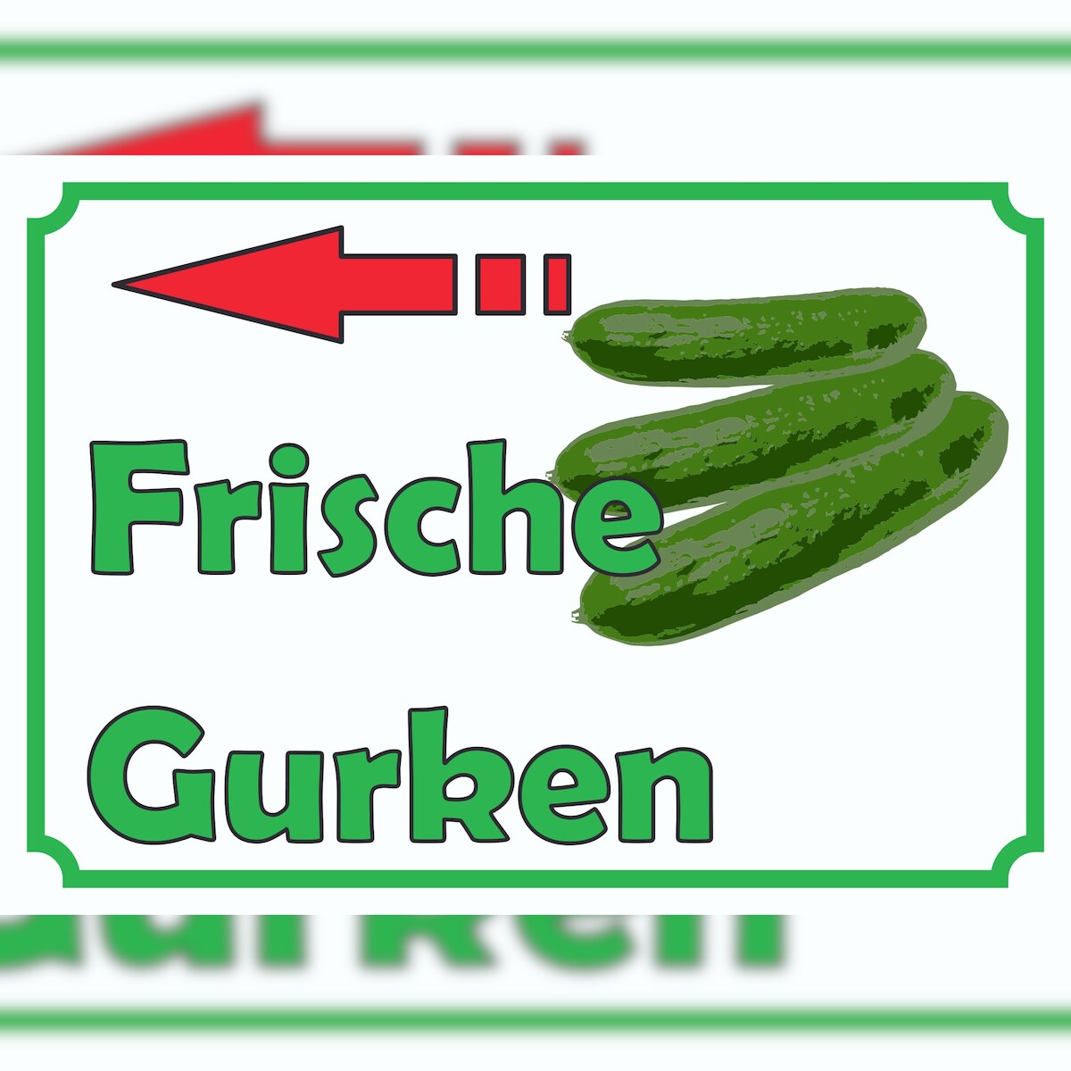 HB-Druck Frische Gurken Verkaufsschild Schild Pfeil links A0 (841x1189mm) Image