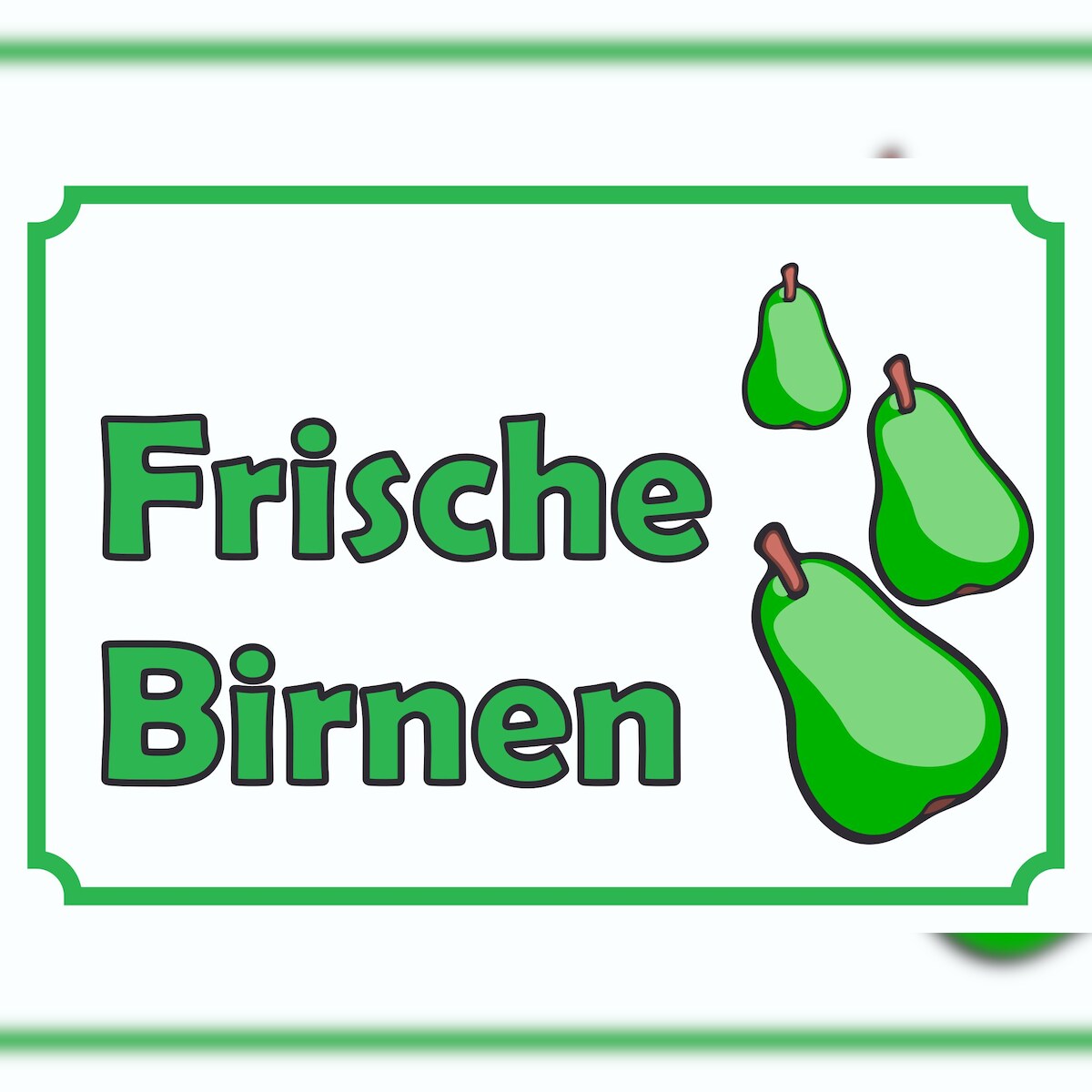 Verkaufsschild Schild Frische Birnen zu verkaufen A2 Rückseite selbstklebend Image