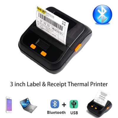 Mini imprimante thermique portable sans fil étiquette en papier commande d'étiquette et de reçu