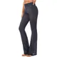 Pantalon évasé taille haute transparent pour femme pantalon de yoga d'été fermeture éclair