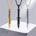 Vnox – colliers Punk poignard pour hommes collier Hip Hop avec pendentif Stiletto en acier