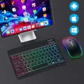 Clavier et souris sans fil Bluetooth pour Mini ipad avec capuchons de touches russes 10 pouces