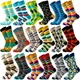 Chaussettes Happy pour hommes et femmes chaussettes rayées colorées chaussettes en coton peigné