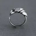 Bague ouverte Vintage de la ligue des légendes anneau ajustable en zircone verte couleur argent