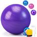 Exercise Ball Pilates Yoga Ball for Fitness Pregnancy Stability Balance Ball Chair with Quick Pump Anti-Burst Workout Gym Equipment for Home Office (Purple 55cm)