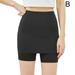 Women Seamless Double Layer Safety Pants Tummy Control Under Dress Slip T4Z2