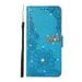 Flower Pattern Wallet Case for Samsung Galaxy A53 5G Love Heart Diamond Design Magnetic Clasp Flip Folio Cover with Card Slots Holder Kickstand Elegant Case for Samsung Galaxy A53 5G Skyblue