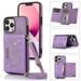 Tarise iPhone 13 Pro Max Wallet Case Cover for Women Men iPhone 13 Pro Max Case with Strap Glitter PU Leather Crossbody Strap RFID Blocking Phone Case for iPhone 13 Pro Max 6.7 inch 2021 Purple