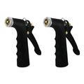 Gilmour Hose Nozzle Threaded Front Durable Metal Construction Rear Control Adjustable Spray Flow Control Dial Soft Grip Lifetime Warranty 805932-01 Black 2-Pack