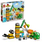 LEGO DUPLO Construction Site 10990 Educational Large Brick Building Set Pretend Play Learning Toy with Bulldozer Cement Mixer and Crane Toys Sensory Toys for Toddlers Boys and Girls Ages 2 and Up