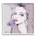 Stupell Industries Contemporary Female Floral Portrait Graphic Art White Framed Art Print Wall Art Design by Debi Coules