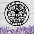 Stainless Steel 304 Tree of Life Family Name Sign Personalized Name Metal Sign Custom Family Name Monogram Personalized Gift Anniversary Gift (12 Inch)