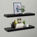 Anself 2 Piece Floating Shelves MDF Wall Mounted Shelf Photo Display Stand Storage Rack Black for Living Room Bedroom Bathroom Home Office Decor 31.5 x 7.9 x 1.5 Inches (W x D x H)