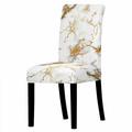1PCS Dining Room Chair Covers Stretch Kitchen Chair Slipcovers Removable Washable Marble Parsons Chair Covers Protector for Dining Room Hotel Ceremony Wedding Party