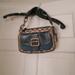 Coach Bags | Coach Small Vintagechandbag Tan Signature Cs With Teal Blue Leather Pocket | Color: Blue/Tan | Size: Medium