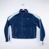 Levi's Jackets & Coats | Levi's Women's Large Demin Jacket Lightweight Retro Coaches Track Nwt Lw9rc991 | Color: Blue/White | Size: L