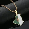 Collier pendentif carte algérienne en acier inoxydable pour femmes et filles sensation algérienne