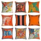 Juste de coussin de luxe en velours de cheval orange taie d'oreiller doux double imprimé