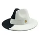 Chapeau Fedoras blanc et noir pour hommes et femmes casquette dégradée chapeau d'église ander