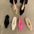 Ballerines en fourrure Parker pointues pour femmes mocassins peu profonds en peluche chaussures