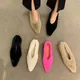 Ballerines en fourrure Parker pointues pour femmes mocassins peu profonds en peluche chaussures