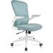Inbox Zero Ergonomic Mesh Home Office Task Chair Upholstered/Mesh, Nylon in Gray/Blue | 41 H x 25 W x 17 D in | Wayfair