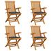Corrigan Studio® Patio Chairs Outdoor Bistro Folding Chair w/ Cushions Solid Wood Teak Wood in Brown | 18 H in | Wayfair