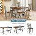 Farmhouse Style 6-Piece Wood Dining Table Set Kitchen Table Set with Long Bench and 4 Dining Chairs