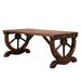 Patio Backyard Porch Garden Rustic 2-Person Wooden Wagon Wheel Bench