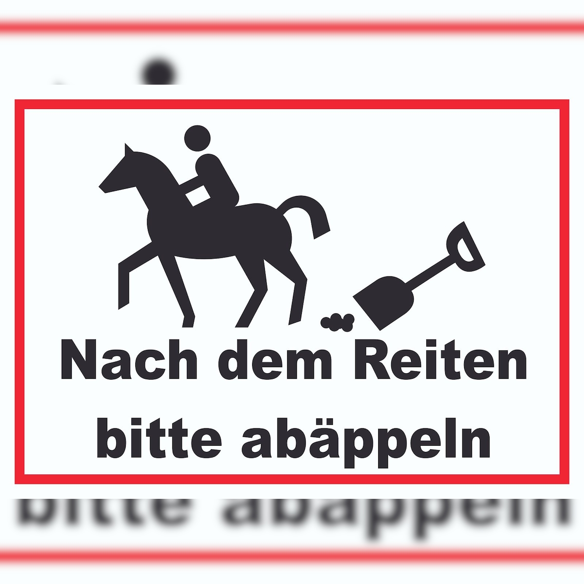 Bitte abäppeln Schild Pferde, Reitplatz A0 (841x1189mm) Image