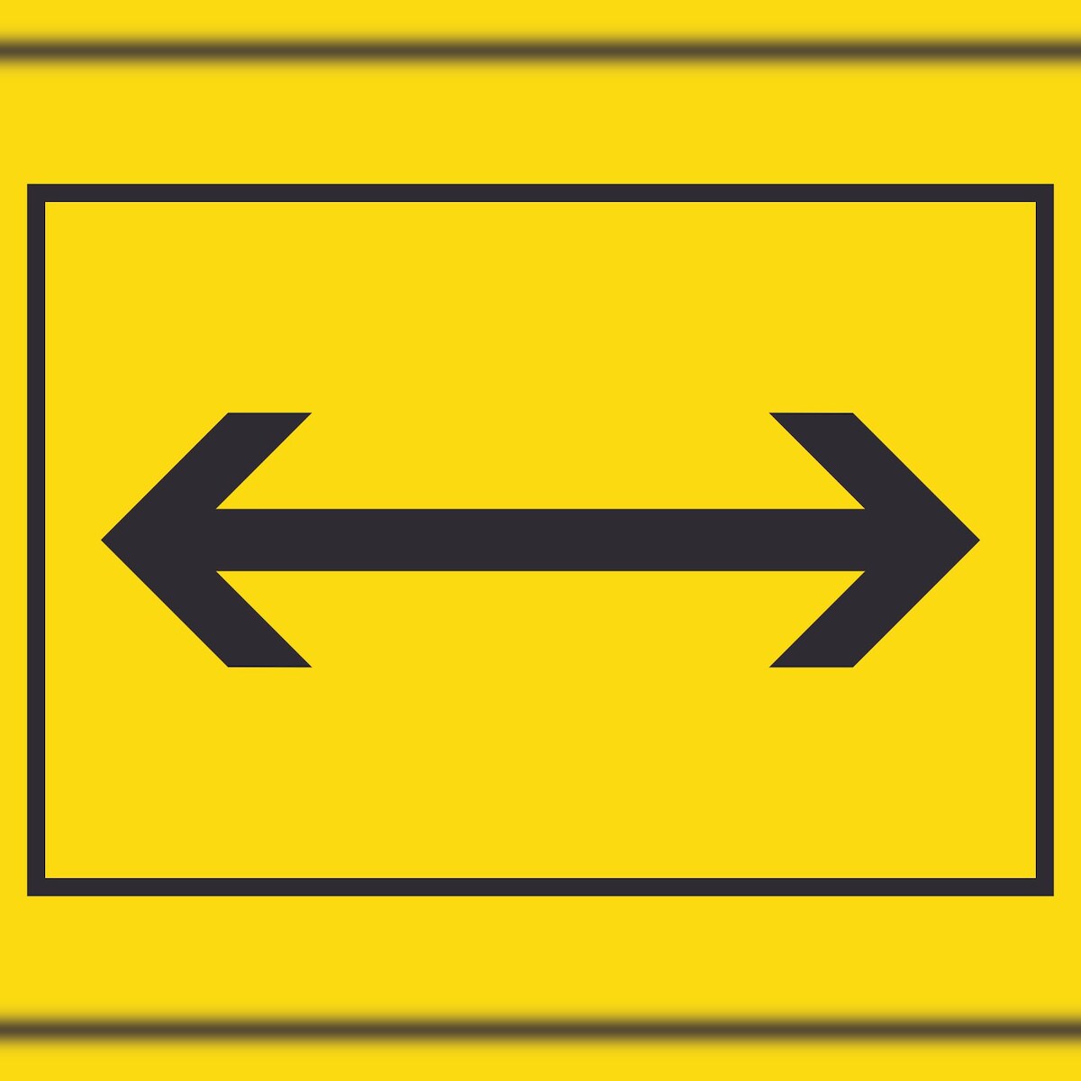 Richtungspfeil rechts links Schild waagerecht schwarz gelb Pfeil A1 Rückseite selbstklebend Image