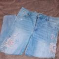 American Eagle Outfitters Jeans | American Eagle Embroidered High Rise Crop 12 Short | Color: Blue | Size: 12