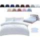 TheWhiteWater King Size Bed Duvet Cover Set - 3 in 1 King Bedding Set - Duvet Cover + Fitted Sheet + 2 Matching Pillowcases (White, King - Duvet Cover + Fitted Sheet)