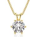 Blahanna Moissanite Pendant Necklace, 1CT 18K White Gold Plated Silver D Color Lab Diamond Necklace for Women, White Gold, Moissanite