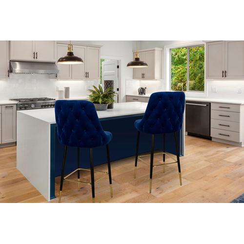 „Esszimmerstuhl KAYOOM „“Mojo““ Stühle Gr. B/H/T: 53 cm x 110 cm x 57 cm, Stoffbezug, Eisen, blau Küchenstühle“