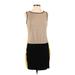 Ann Taylor Casual Dress - Mini: Tan Color Block Dresses - Women's Size Small