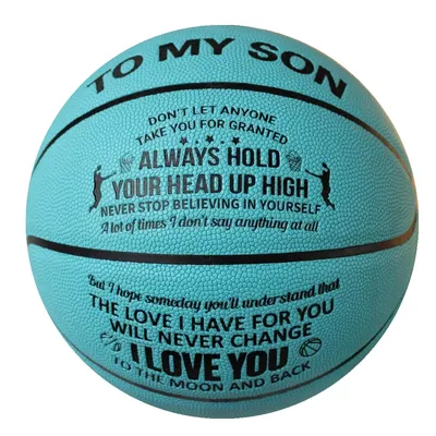 À mon fils-Je t'aime jusqu'à la lune et le dos-Basketball bleu clair