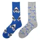 Chaussettes en coton Great Gat Baby Shaq requin blanc requin requin bleu gris vache taureau