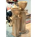 Hand-carved pillar wood vase flower pillar flower stand presentation pillar made in Indonesia solid wood brown light brown decorative