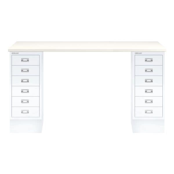 Bisley Schreibtisch »MultiRange« weiße Platte mit 12 Schubladen weiß, 140x74x60 cm