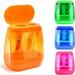 Tutuviw Pencil Sharpeners Manual Pencil Sharpener 4PCS Dual Holes Handheld Pencil Sharpeners with Lid for Kids Adults School Office Home Supply 4 Colors