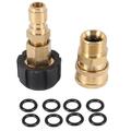 Pressure Washer Adapter Set Quick Connector M22 14mm Swivel To M22 Metric Fitting M22-14 Swivel + 3/8 Inch Plug 3/8 Inch Quick Disconnect + M22 Male Quick Kit 5000 PSI