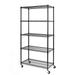 Ktaxon Commercial 5-Tier Storage Rack Rolling Metal Garage Storage Shelves Black 35 L x 18 W x 71 H Capacity for 750 lbs