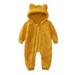 Fesfesfes Toddler Baby Fleece Onesies Boys Girls Color Plush Cute Bear Ears Winter Thick Keep Warm Jumpsuit Romper Clearance